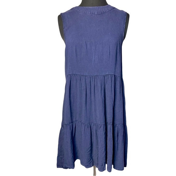 Altar’d State | Navy Blue Sleeveless Tiered Mini Dress, Small - Picture 1 of 7